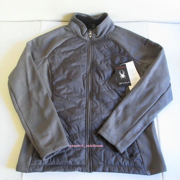 Spyder Nova Full Zip Hybrid Jacket MEDIUM Mineral Gray $149 Women's - Picture 6 of 9